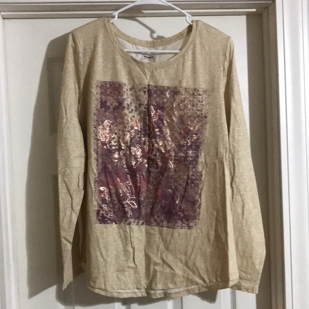 2/$10 Sonoma Tan, Pink, Purple Longsleeve Tee